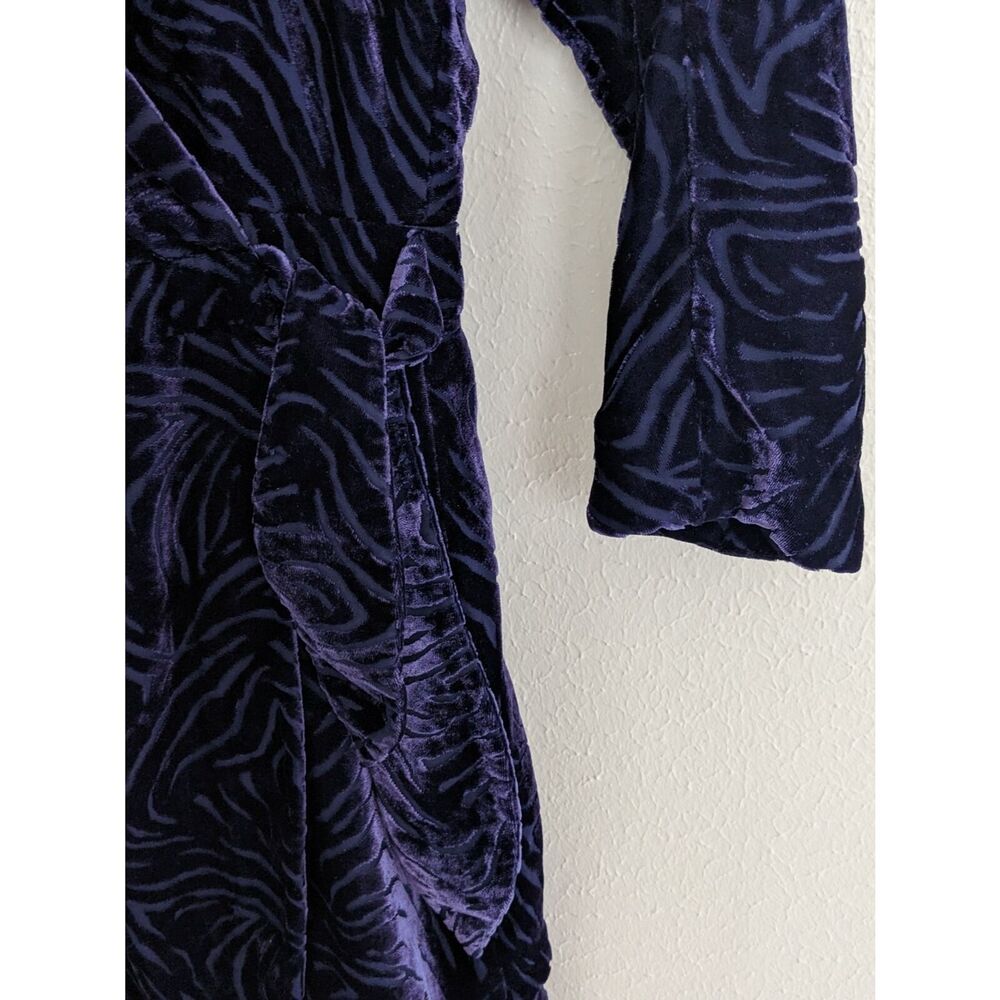 & Other Stories Purple Velvet Wrap Dress XS Mini Cocktail Party Berry Jewel Tone - Picture 4 of 7